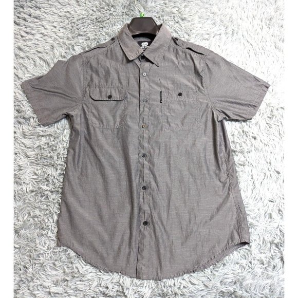 Ecko Unltd Shirt Mens Size Medium‎ Gray Modern Designer Cotton Polyester Blend - Picture 1 of 9
